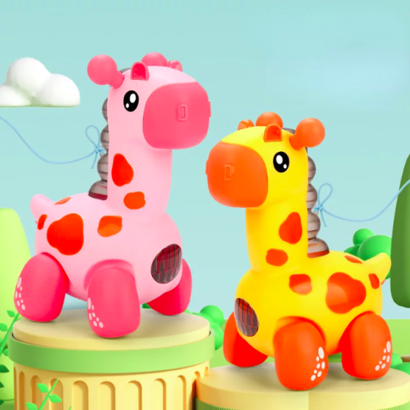 Giraffe rope toy with light, music